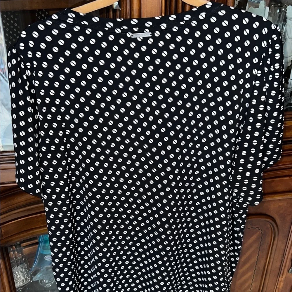 Michael Kors Black and White Polka Dot Blouse